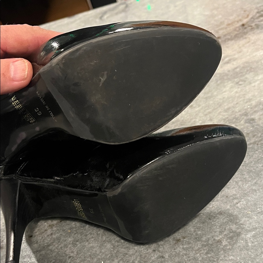 Merlin Black Patent Leather Ankle Boots - Picture 6 of 8
